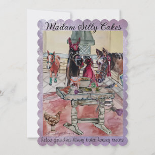 Cartes Pour Fêtes Annuelles madame des gâteaux stupides dans la cuisine avec g