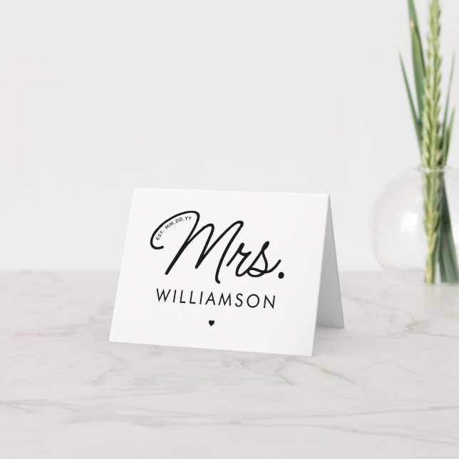 Cartes Pour Fêtes Annuelles Madame personnalisée. Moderne Élégant Script Nouve (Devant)