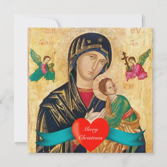 Cartes Pour Fêtes Annuelles Madone et enfant de Noël (Devant)