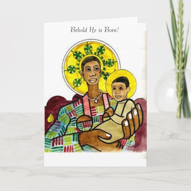 Cartes Pour Fêtes Annuelles Madone noire et Enfant (Devant)