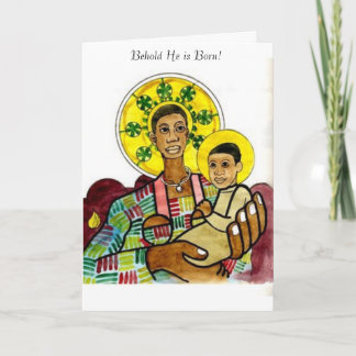 Cartes Pour Fêtes Annuelles Madone noire et Enfant