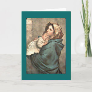 Cartes Pour Fêtes Annuelles Madonna à Scarf porte le bébé Jésus
