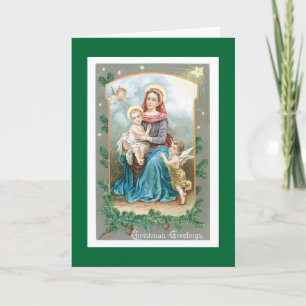 Cartes Pour Fêtes Annuelles Madonna avec Christ Enfant et Anges