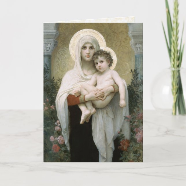 Cartes Pour Fêtes Annuelles Madonna des roses (Devant)