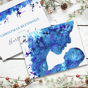 Cartes Pour Fêtes Annuelles Madonna et Enfant Belle aquarelle