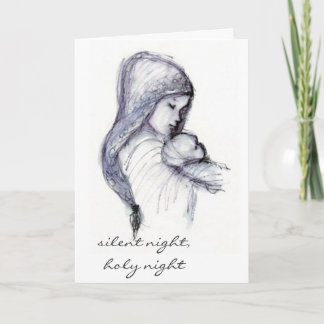 Cartes Pour Fêtes Annuelles Madonna et enfant, nuit silencieuse, nuit sainte