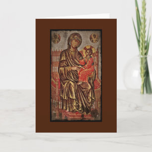 Cartes Pour Fêtes Annuelles Madonna et icône d'enfant