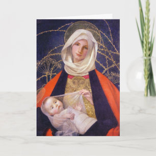 Cartes Pour Fêtes Annuelles madonna et l'enfant des épines