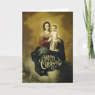 Cartes Pour Fêtes Annuelles Madonna et l'enfant - Elegant Art de Noël