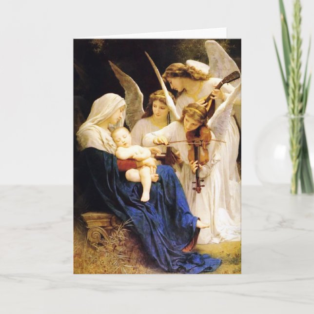 Cartes Pour Fêtes Annuelles Madonna et l'enfant et les trois anges (Devant)
