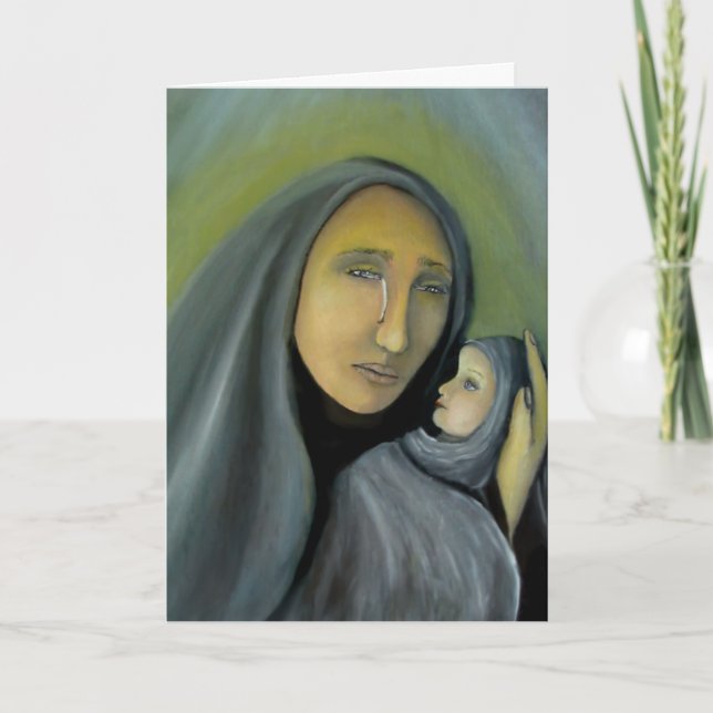 Cartes Pour Fêtes Annuelles Madonna et Noël religieux de Mary Jésus d'enfant (Devant)
