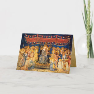 Cartes Pour Fêtes Annuelles MAESTA, VIERGE AVEC ENFANT, Sapphire Bleu