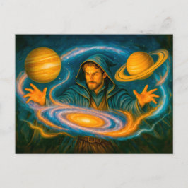 Cartes Pour Fêtes Annuelles Mage contrôlant l'espace dans une peinture à l'hui