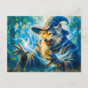 Cartes Pour Fêtes Annuelles Mage loup-garou dans un style d'huile fantastique