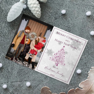 Cartes Pour Fêtes Annuelles Magenta Christmas Tree Photo