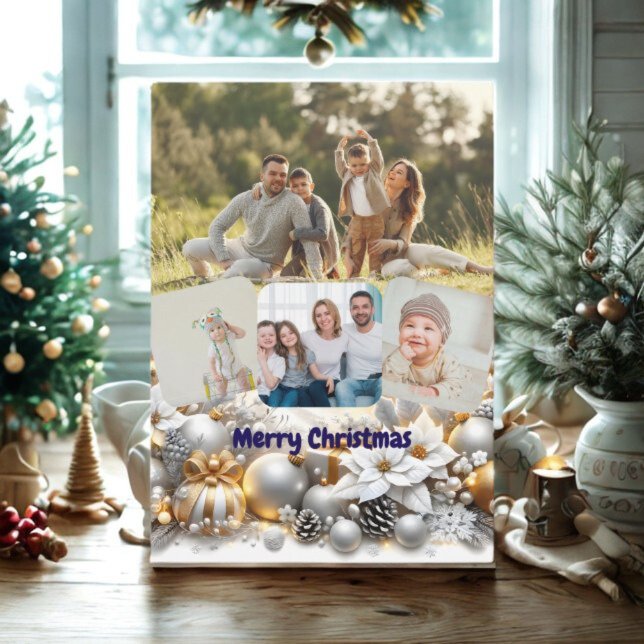 Cartes Pour Fêtes Annuelles  Magic 4 Photo Merry Christmas Holiday Card (Créateur téléchargé)