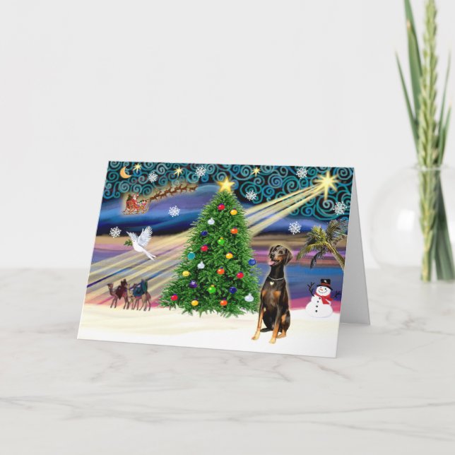 Cartes Pour Fêtes Annuelles Magic-Doberman Blk-Natural (Devant)