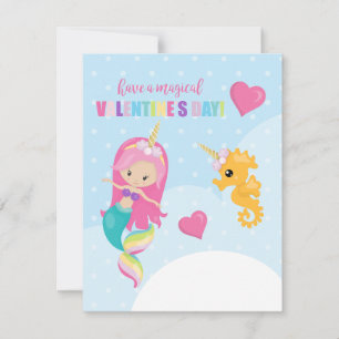Cartes Pour Fêtes Annuelles Magical Mermaid Classroom Valentine's Day Card