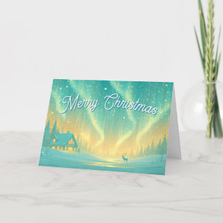 Cartes Pour Fêtes Annuelles Magical Northern Lights Merry Christmas