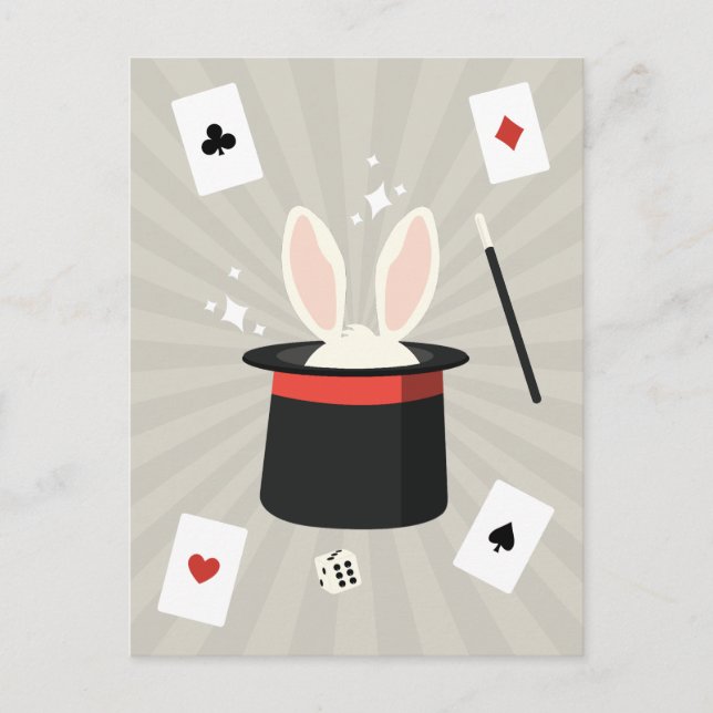 Cartes Pour Fêtes Annuelles Magicien Show Enfants (Devant)