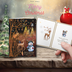 Cartes Pour Fêtes Annuelles Magie de Noël - Beaux animaux en bois