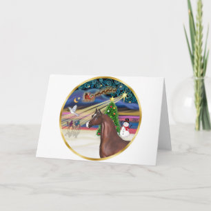 Cartes Pour Fêtes Annuelles Magie de Noël - Cheval arabe brun