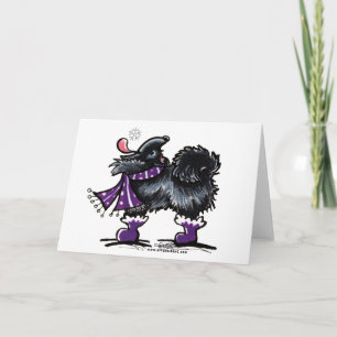 Cartes Pour Fêtes Annuelles Magie d'hiver de Poméranie noire