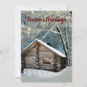 Cartes Pour Fêtes Annuelles Magie hivernale Rustique Cabine de billes