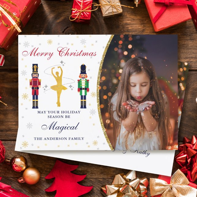Cartes Pour Fêtes Annuelles Magique Noël Ballerina Nutcracker 2 Photo (Créateur téléchargé)