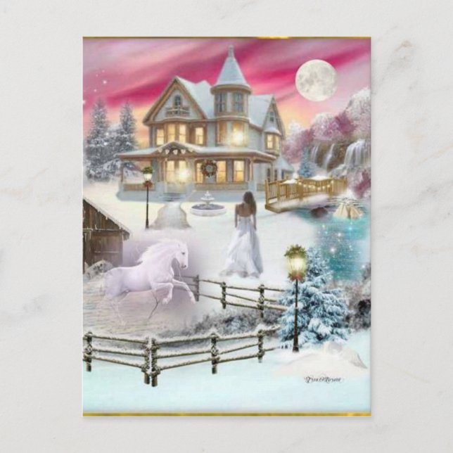 Cartes Pour Fêtes Annuelles Magique Noël hiver Wonderland (Devant)