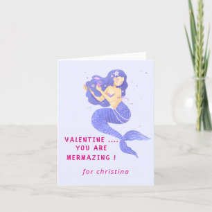 Cartes Pour Fêtes Annuelles Magique sirène Valentine's Day Holiday Card