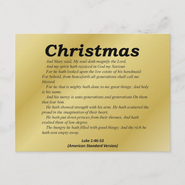 Cartes Pour Fêtes Annuelles Magnifier le Seigneur Noël Luc 1-46 (Devant)