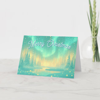 Cartes Pour Fêtes Annuelles Magnifique Noël Lumières du Nord Hiver