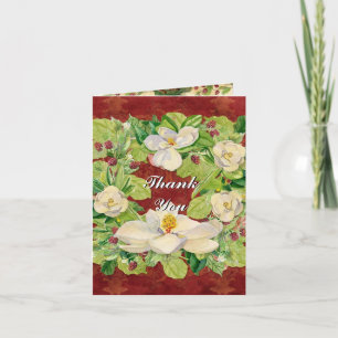 Cartes Pour Fêtes Annuelles Magnolia de Noël de la nature Wreath in Pine Bough