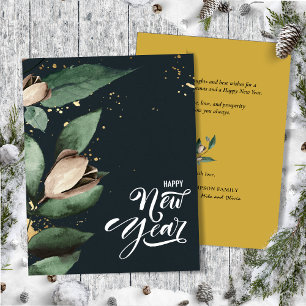 Cartes Pour Fêtes Annuelles Magnolia Gold Confetti   Joyeux appartement du Nou