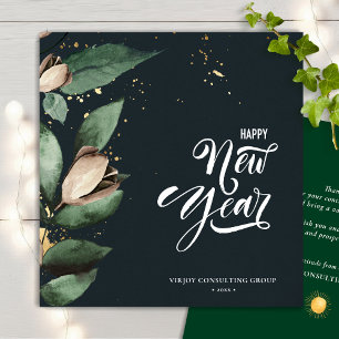 Cartes Pour Fêtes Annuelles Magnolia Gold   Entreprise Bonne année aux entrepr