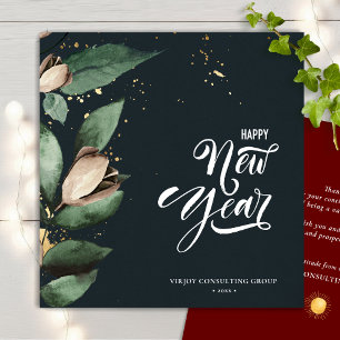 Cartes Pour Fêtes Annuelles Magnolia Gold   Entreprise Bonne année aux entrepr