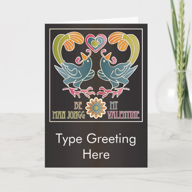 Cartes Pour Fêtes Annuelles Mah Jongg Valentine (Devant)