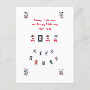 Cartes Pour Fêtes Annuelles Mahjong mosaïques symboles design pour Noël