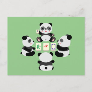 Cartes Pour Fêtes Annuelles Mahjong Panda Mignon Drôle