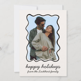 Cartes Pour Fêtes Annuelles Main agitée Tirée Funky Whimsical Frontière Photo