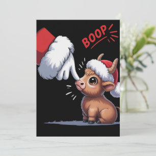 Cartes Pour Fêtes Annuelles Main Boop Noël Vache des Highlands Santa Fermier 