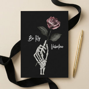 Cartes Pour Fêtes Annuelles Main de squelette noir gothique rose Saint-Valenti