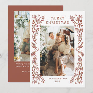 Cartes Pour Fêtes Annuelles Main funky tiré Whimsical Retro Noël 2 Photo