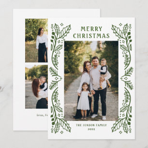Cartes Pour Fêtes Annuelles Main funky tiré Whimsical Retro Noël 3 Photo