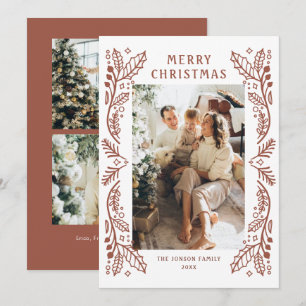 Cartes Pour Fêtes Annuelles Main funky tiré Whimsical Retro Noël 3 Photo