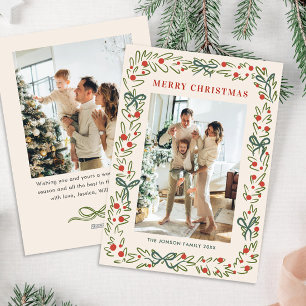 Cartes Pour Fêtes Annuelles Main tirée Whimsical Boho Noël 2 Photo