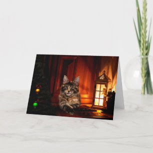 Cartes Pour Fêtes Annuelles Maine Coon Christmas