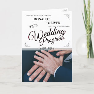 Cartes Pour Fêtes Annuelles Mains D'Un Couple Mariage Gay Avec Des Anneaux