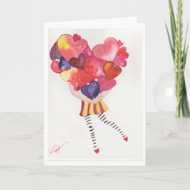 Cartes Pour Fêtes Annuelles Mains pleines d'amour (Devant)